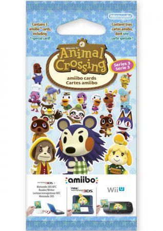 Series 3 Animal Crossing amiibo cards Pack (3st Kort)