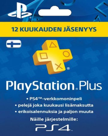 12 Kuukauden Jäsenyys PSN Playstation Plus 12 Månader (Finland/Åland)