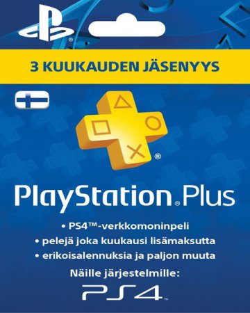 3 Kuukauden Jäsenyys PSN Playstation Plus 3 Månader (Finland/Åland)