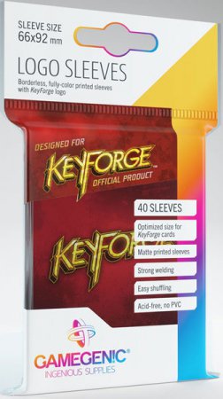GameGenic Keyforge Logo Sleeves Red 40 Pack