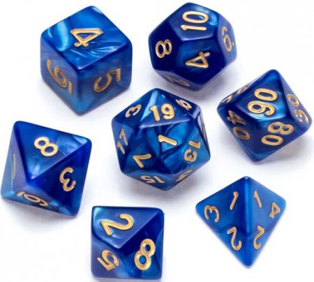 Greifenfels Pearl Series Dice (Blue/Gold)