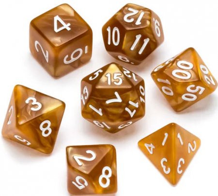 Greifenfels Pearl Series Dice (Gold/White)