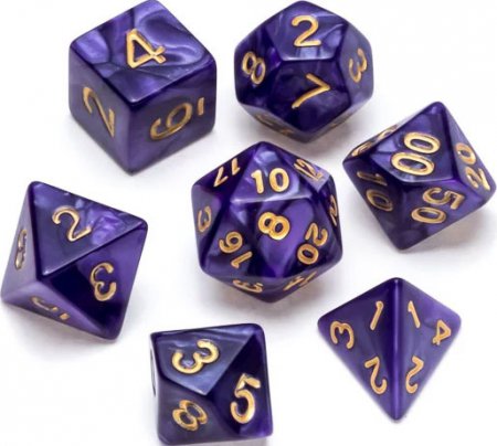 Greifenfels Pearl Series Dice (Purple/Gold)