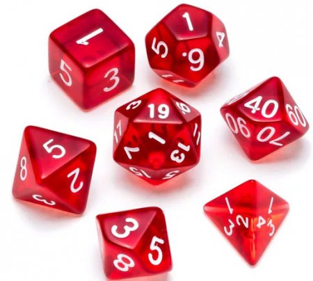 Greifenfels Transparent Series Dice (Red/White)