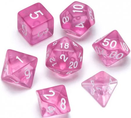 Greifenfels Transparent Series Dice (Pink/White)