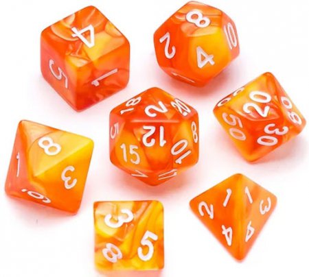 Greifenfels Marble Series Dice (Orange/Yellow/White)