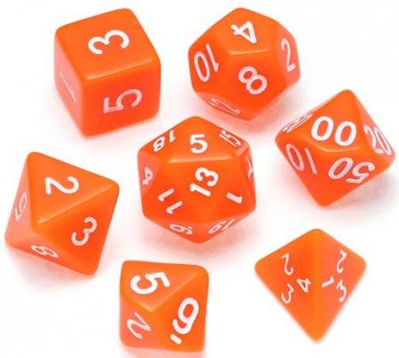 Greifenfels Opaque Series Dice (Orange/White)