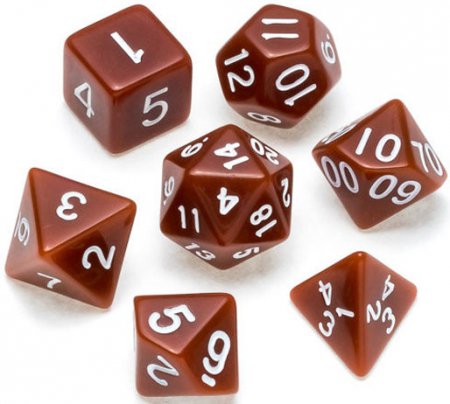 Greifenfels Opaque Series Dice (Brown/White)