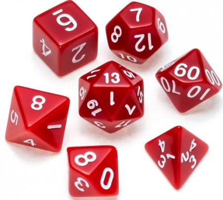 Greifenfels Opaque Series Dice (Red/White)