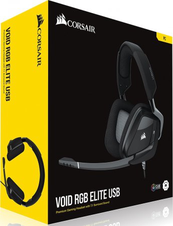 Corsair Void RGB Elite USB Premium Gaming Headset 7.1 Sound Headset Svart