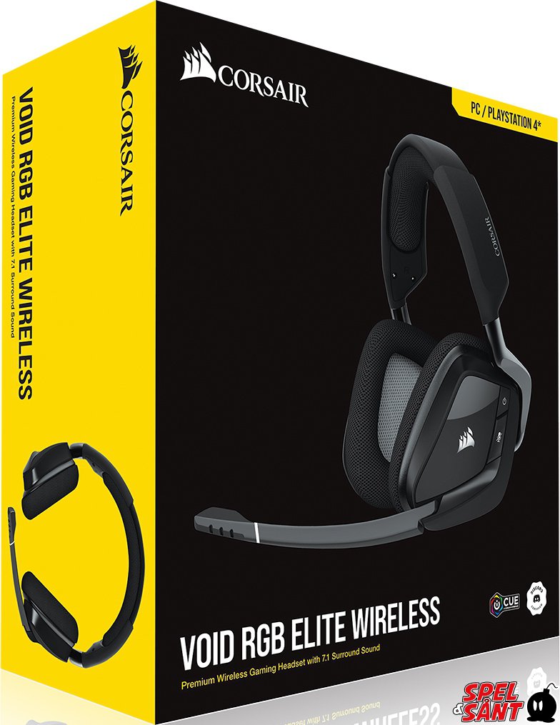 Corsair Void RGB Elite Wireless Premium Gaming Headset 7.1 Sound Headset  Carbon - Spel \u0026 Sånt: The video game store with the happiest customers