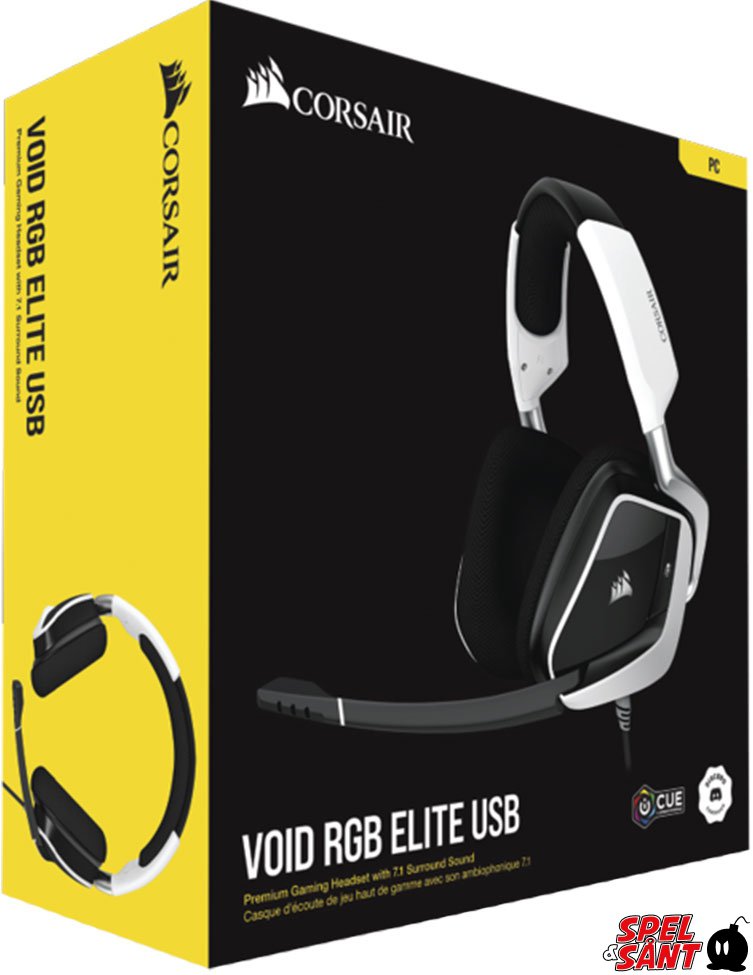 Corsair Void RGB Elite USB Premium Gaming Headset 7.1 Sound Headset Vit -  Spel \u0026 Sånt: The video game store with the happiest customers