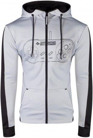 Nintendo Super Nintendo Controller Hoodie Grå (X-Large)