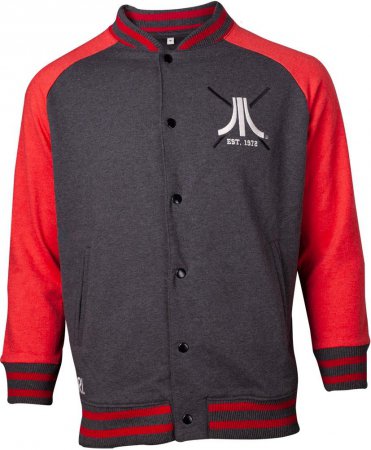 Atari Varsity Sweat Jacket Grå/Röd (Large)