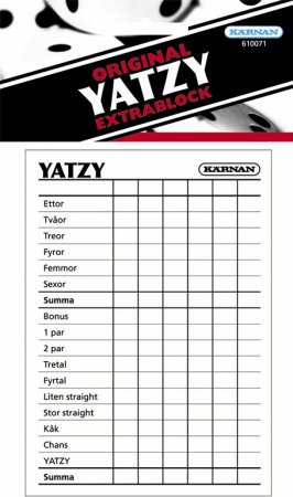 Extrablock till Yatzy Original