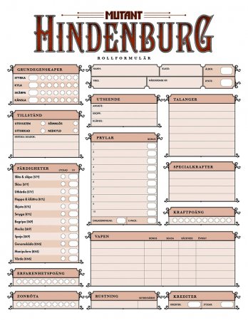 Mutant Hindenburg - Rollformulär