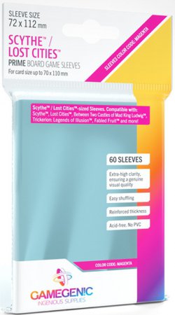 Gamegenic Prime Board Game Sleeves Magenta Scythe/Lost Cities 60 Pack (72x112mm)