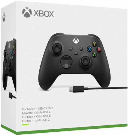 Microsoft Xbox Handkontroll Carbon Black + USB-C cable for Windows 10