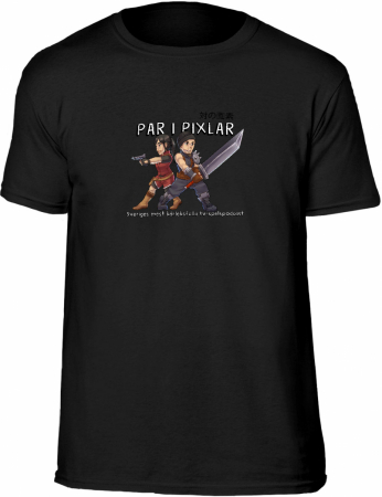 Par i Pixlar Gamla Loggan T-Shirt Svart (X-Large)
