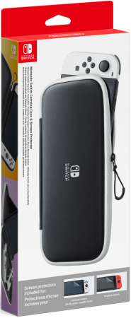 Nintendo Switch OLED Carrying Case & Screen Protector Svart/Vit