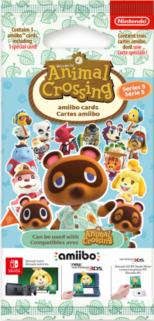 Series 5 Animal Crossing amiibo cards Pack (3st Kort)