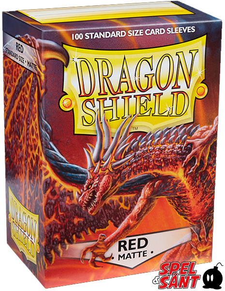 10 Packs Dragon Shield Matte Red Standard Size 100 ct Card Sleeves Display Case 