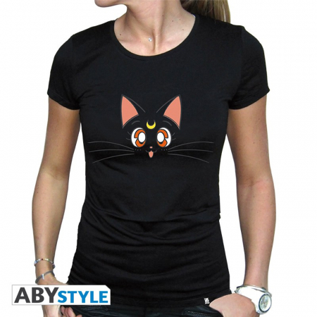 Sailor Moon Luna Tjej T-Shirt Svart (Small)