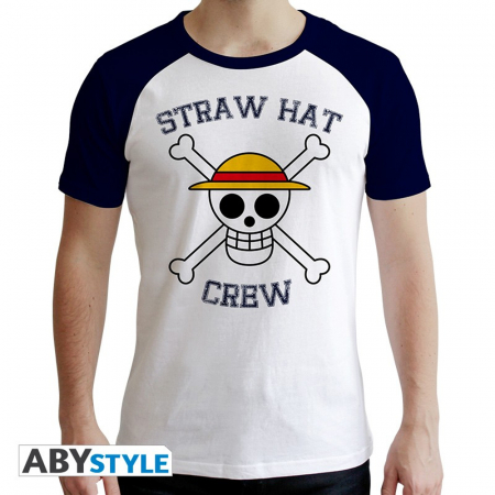 One Piece Straw Hat Crew Logo T-Shirt Vit (Large)