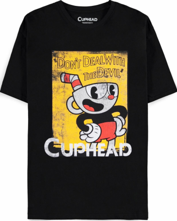 Cuphead Don't Deal With The Devil - Cuphead T-Shirt Svart (X-Large)