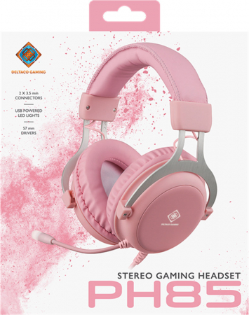 Deltaco Gaming PH85 Stereo Gaming Headset Rosa