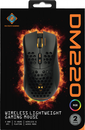 Deltaco Gaming DM220 Wireless Lightweight Gaming Mouse Svart
