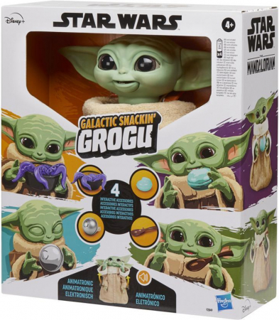 Star Wars The Mandalorian Galactic Snackin Grogu Animatronic Doll 24cm