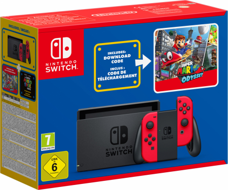 Nintendo Switch Mario Day (inkl. Röda Joy-Cons & Mario Odyssey) Bergsala Version