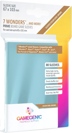 Gamegenic Prime Board Game Sleeves Brown 7 Wonders 80 Pack (67x103mm)