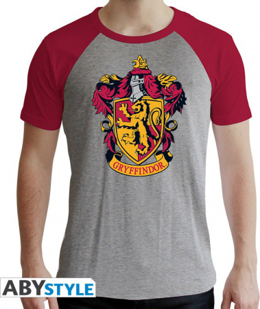 Harry Potter Gryffindor Red & Grey Slim Fit T-Shirt (Medium)