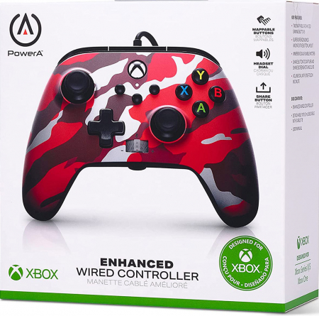 PowerA Enhanced Wired Controller For Xbox Series X|S Metallic Red Camo