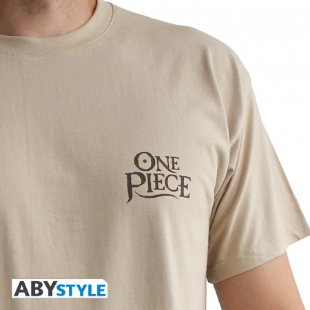 One Piece Wanted Luffy T-Shirt Beige (Medium)