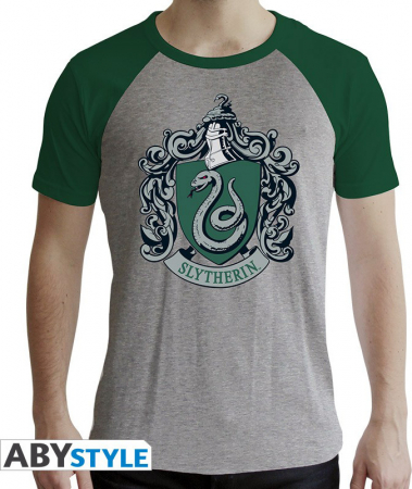 Harry Potter Slytherin Green & Grey Slim Fit T-Shirt (Medium)