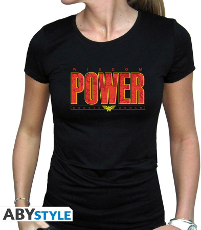 DC Comics Wonder Woman Wisdom Power Tjej T-Shirt Svart (Small)