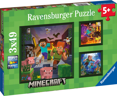 Ravensburger Minecraft Biomes Puzzle (3x49 Bitar)