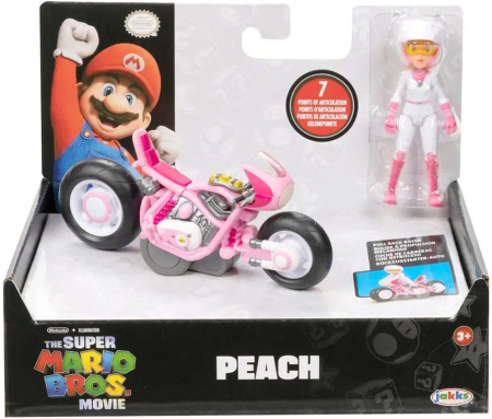 Jakks The Super Mario Bros Movie Pull Back Racer - Peach