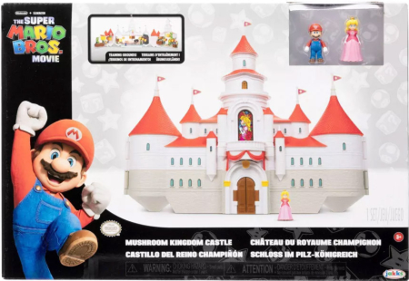 Jakks The Super Mario Bros Movie Mushroom Kingdom Castle With 2 Mini 3cm Figures