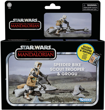 Star Wars The Vintage Collection Speeder Bike, Scout Trooper & Grogu