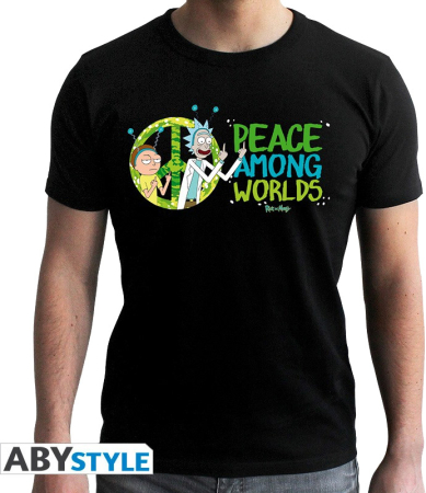 Rick And Morty - Peace Among Worlds T-Shirt Black (Medium)