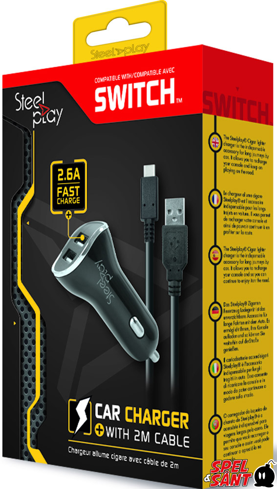 SteelPlay Nintendo Switch Car Charger With 2m Cable - Spel & Sånt: The  video game store with the happiest customers