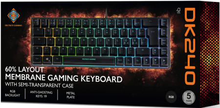 Deltaco Gaming DK240 60% Layout Membrane Gaming Keyboard Svart