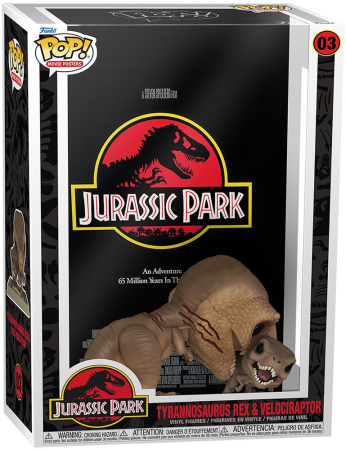 Pop! Jurassic Park Tyrannosaurus Rex & Velociraptor Vinyl Movie Poster Figure