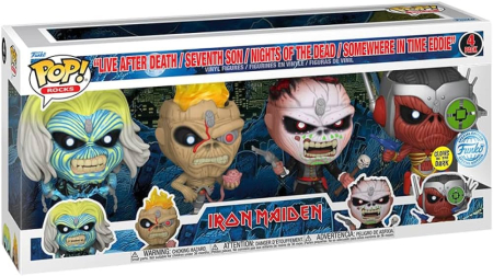Pop! Iron Maiden Eddie (Glows in the Dark) 4-Pack Vinyl Figures Special Edition
