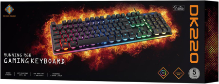 Deltaco Gaming DK220 Running RGB Membrane Gaming Keyboard Svart