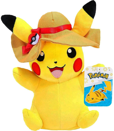 Jazwares Pokemon Pikachu Summer Hat Plush ~20cm